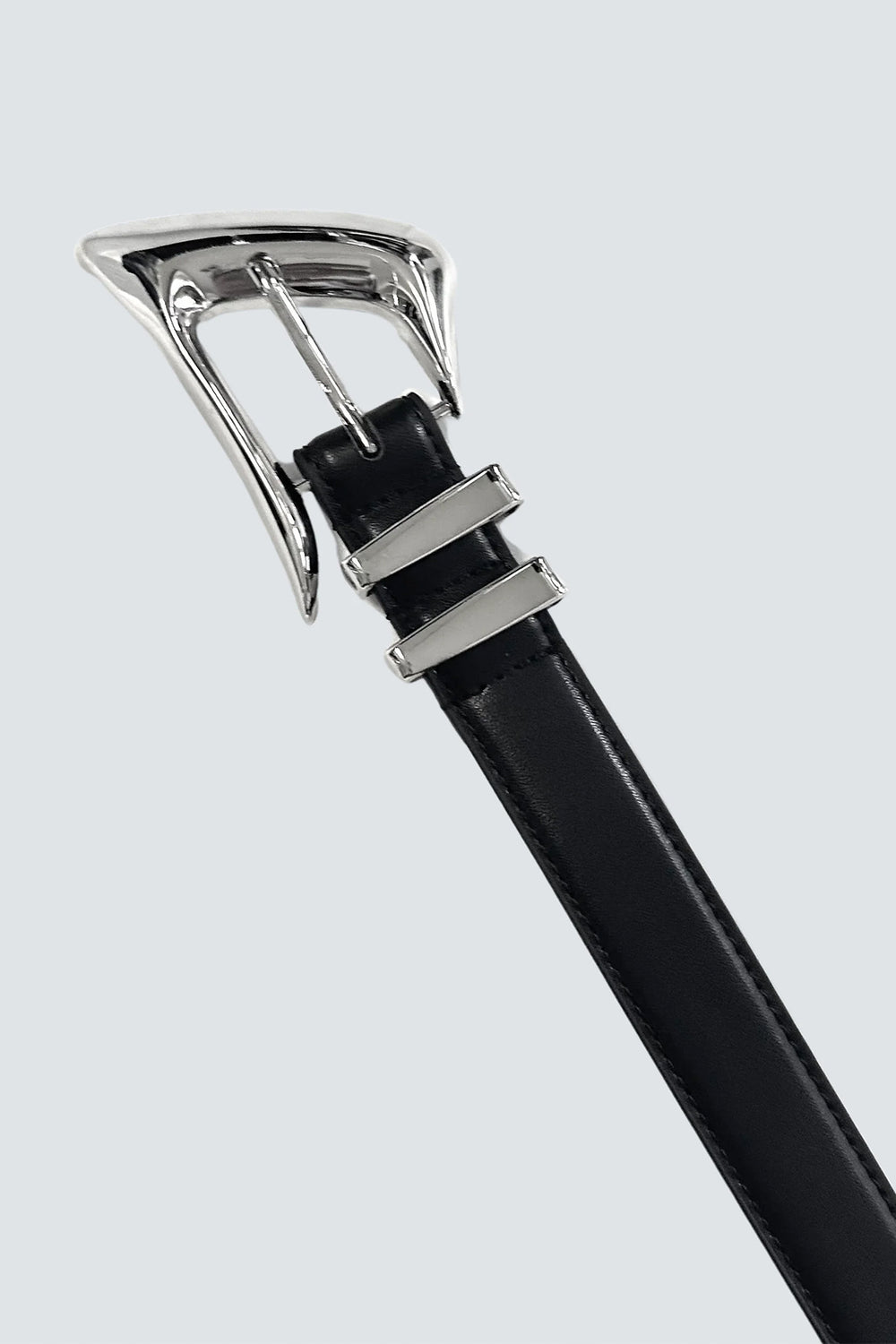 Silver Buckle Belt Black