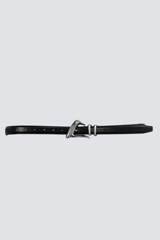 Silver Buckle Belt Black