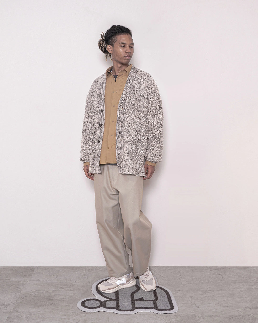 arenotis WASHI Wool Mix Knit Cardigan BEIGE