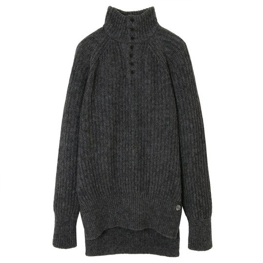 arenotis Kid Mohair Wool Stand Knit CHARCOAL
