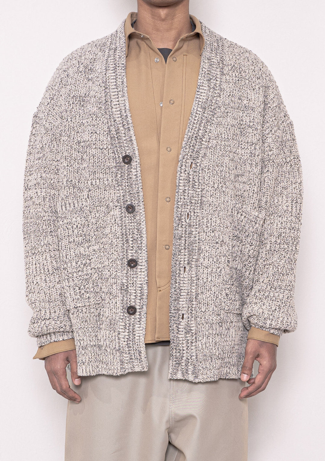 arenotis WASHI Wool Mix Knit Cardigan BEIGE