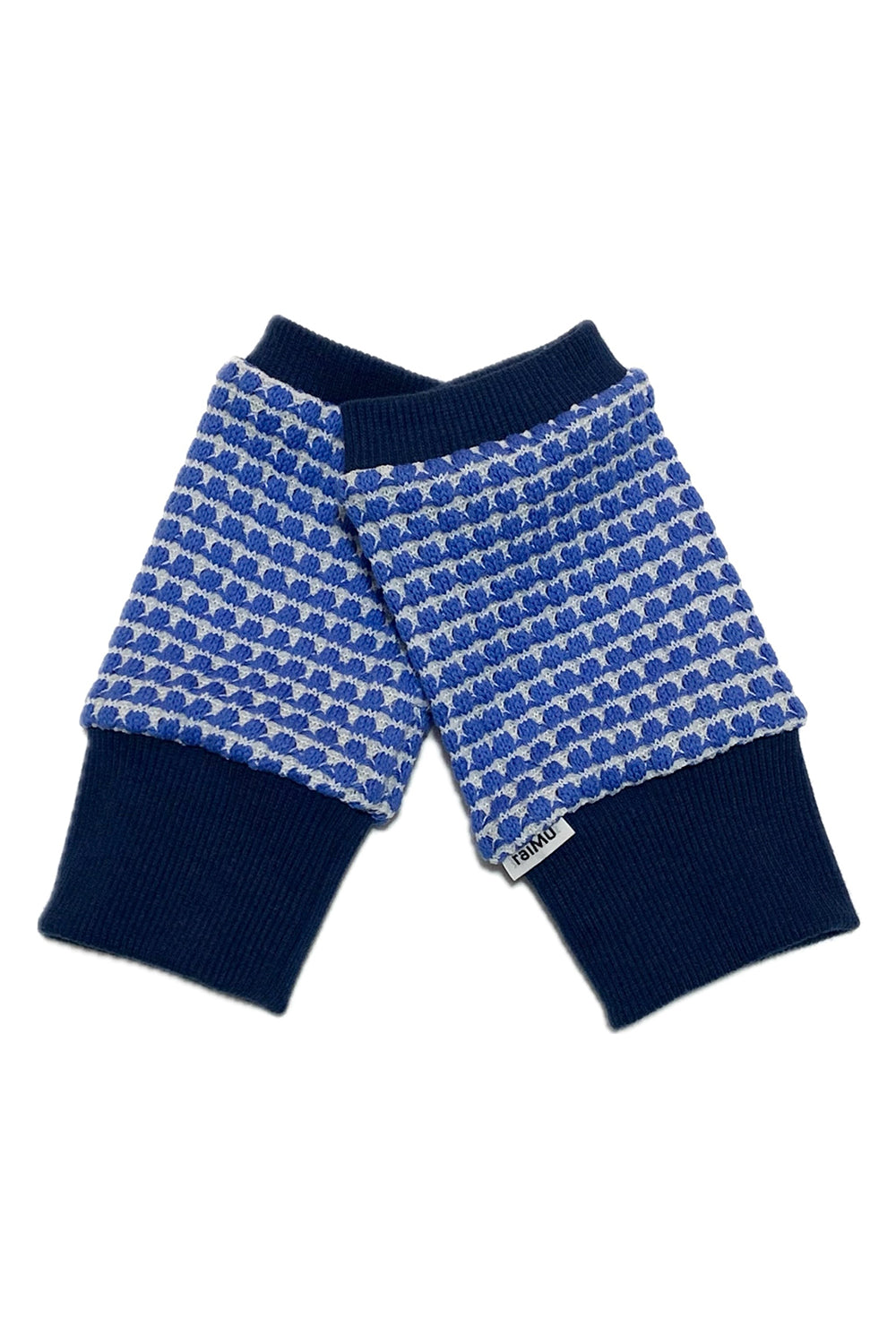Waffle Knit Sleeve Cuff Blue