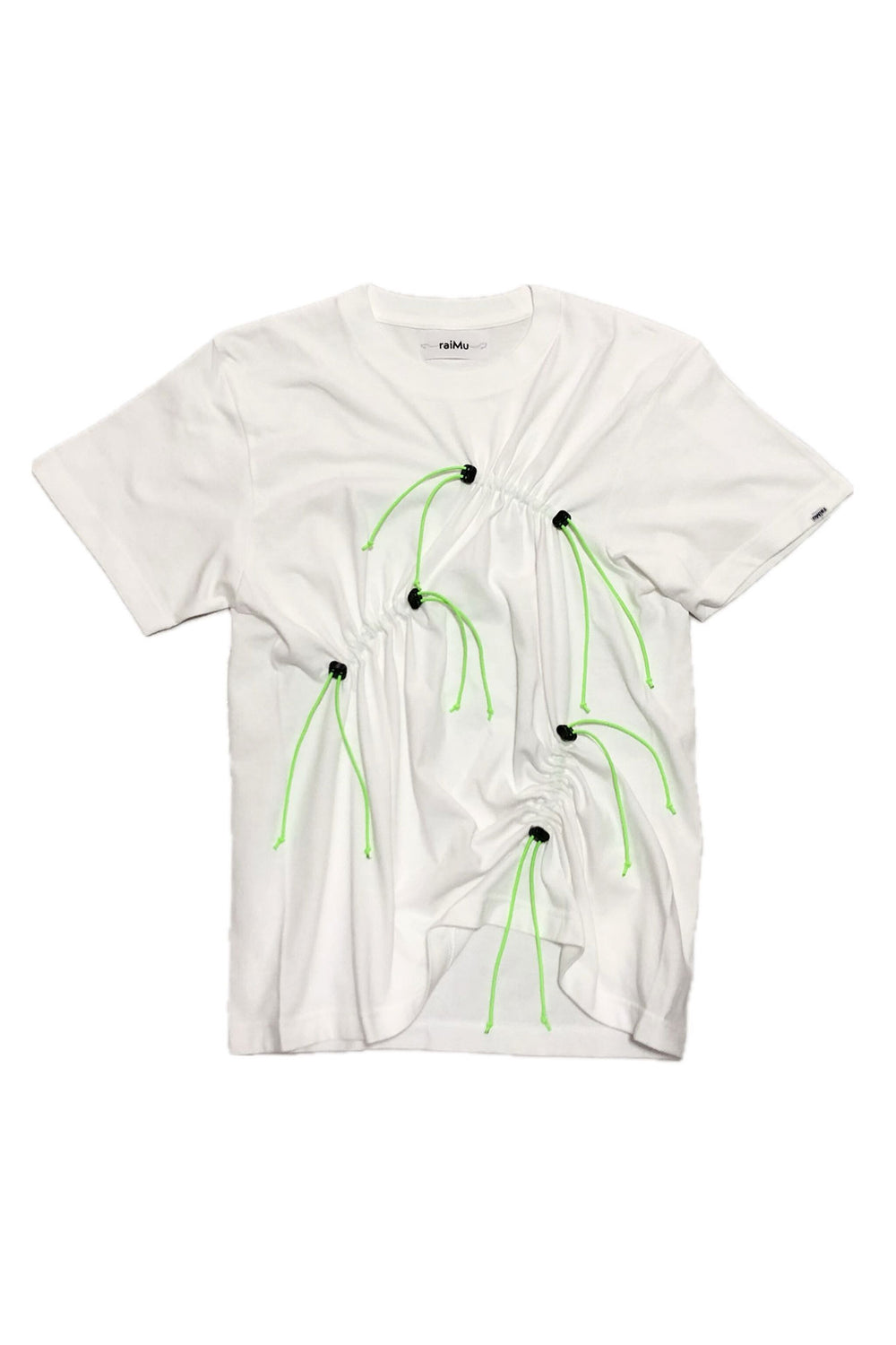 Drawstring Gathered T-Shirt White