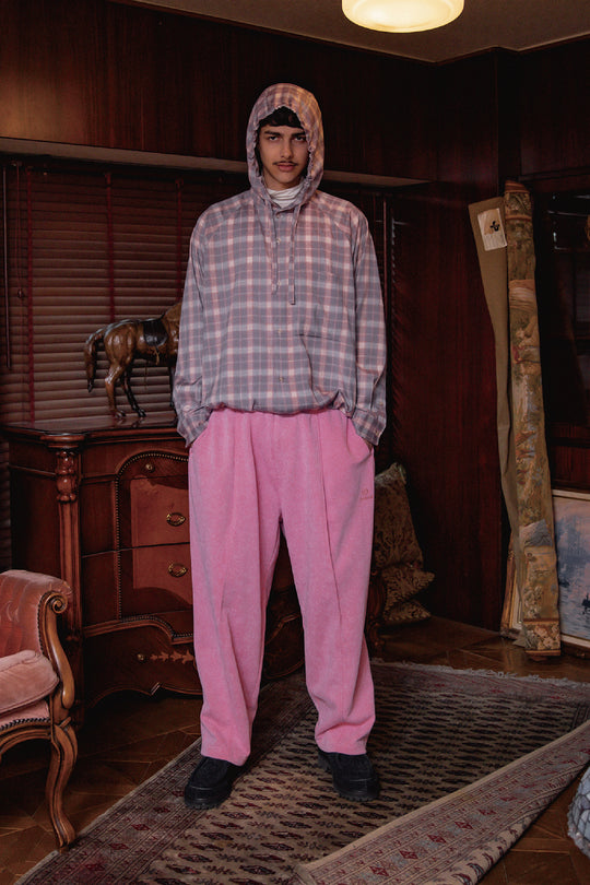 Tech Check Hooded Ventilation Shirt PINK