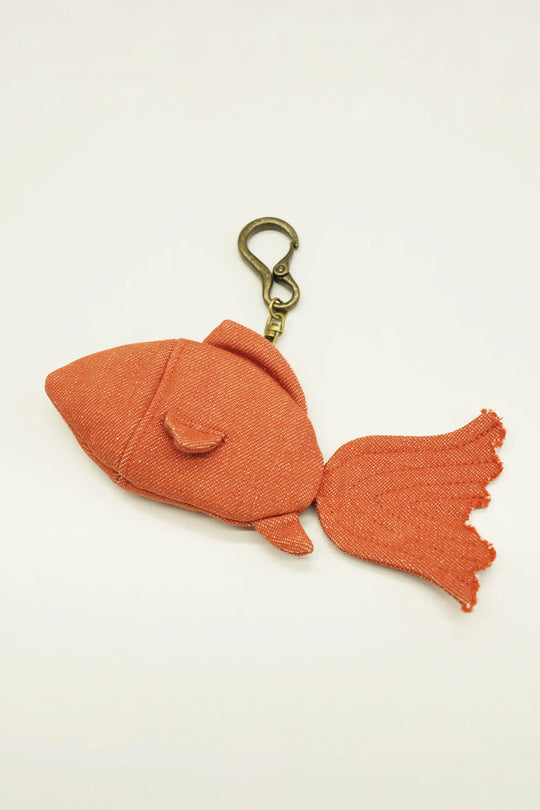 Goldfish Denim Bag Charm Orange