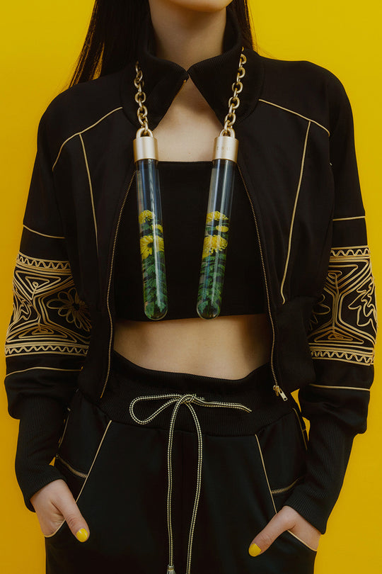 KIKU cropped tracksuit Black