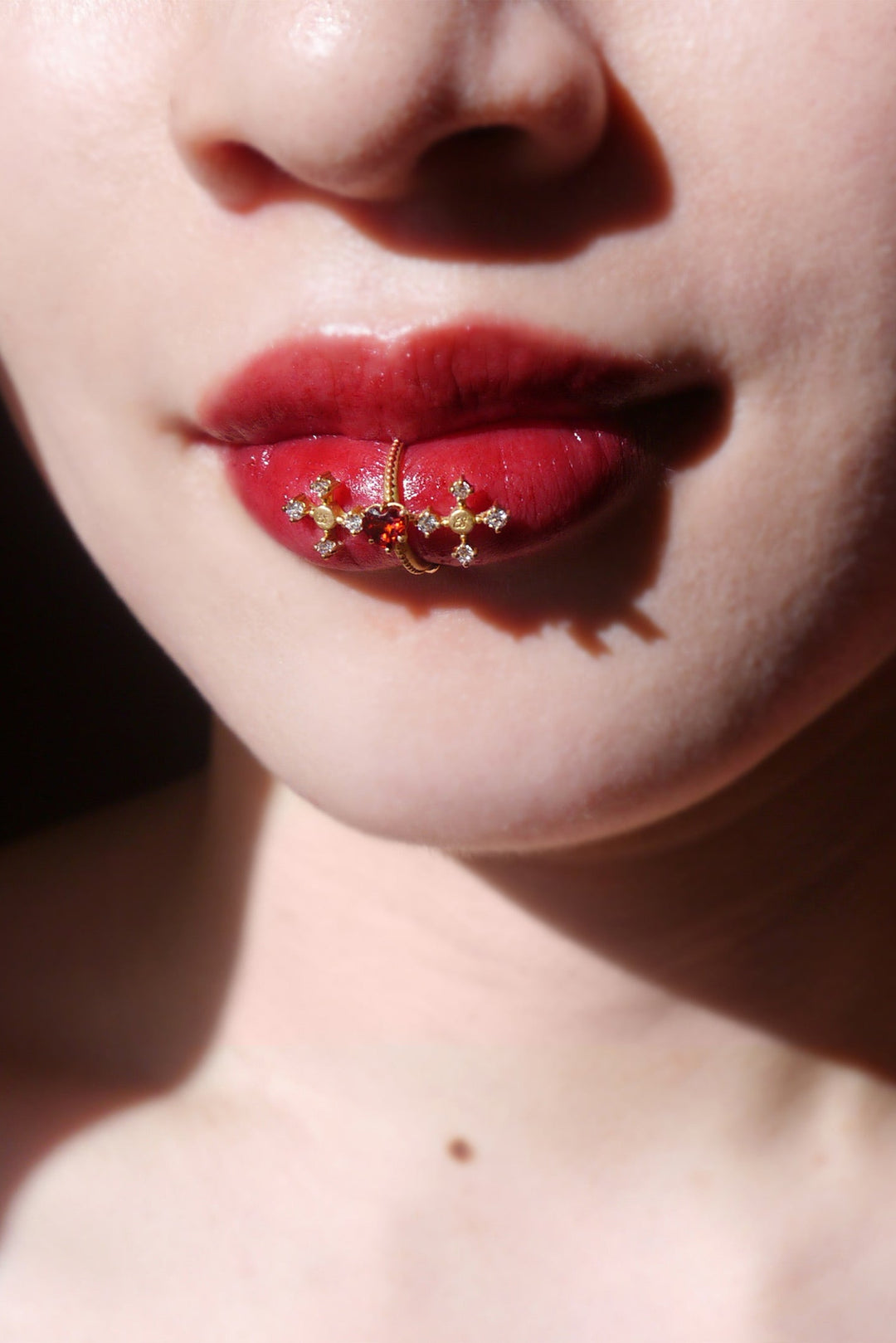 Lip ring : Love and Death / All Silver