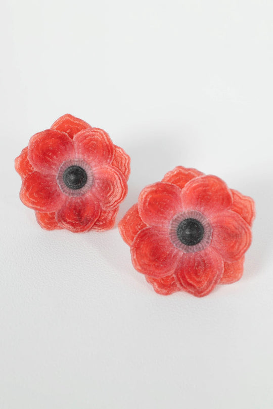 Anemone Flower Earrings - S -