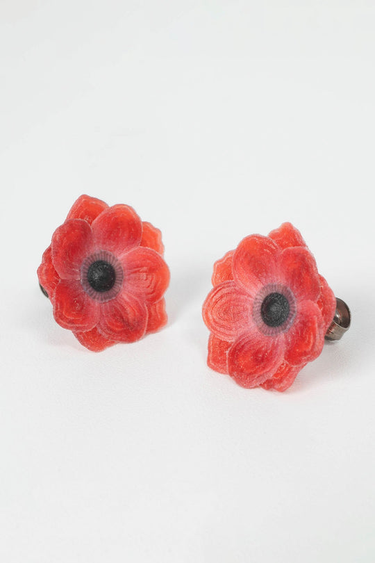 Anemone Flower Earrings - S -
