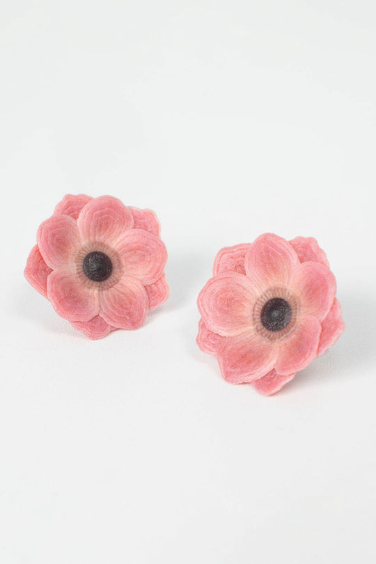 Anemone Flower Earrings - S -