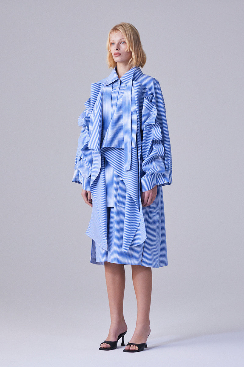 Shirt dress striped blue