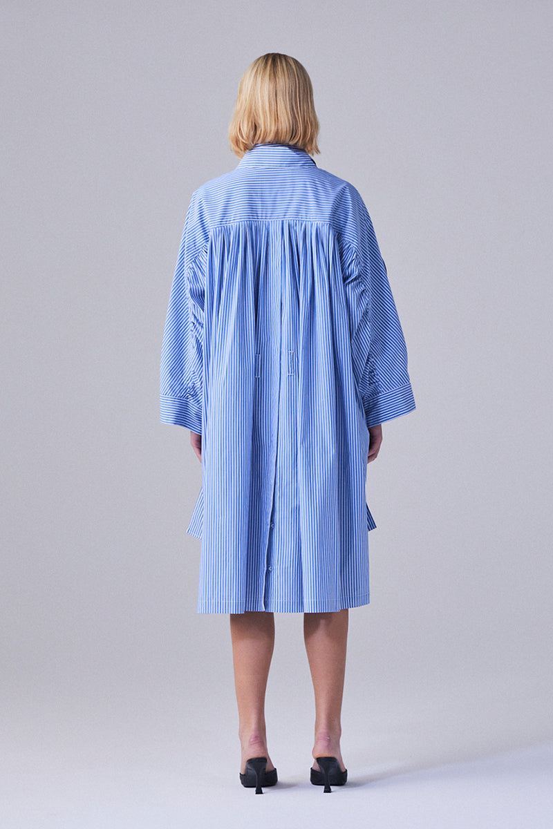 Shirt dress striped blue