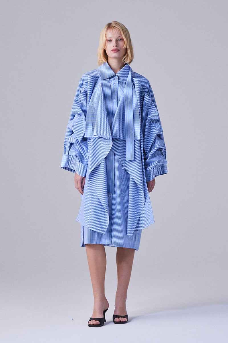 Shirt dress striped blue