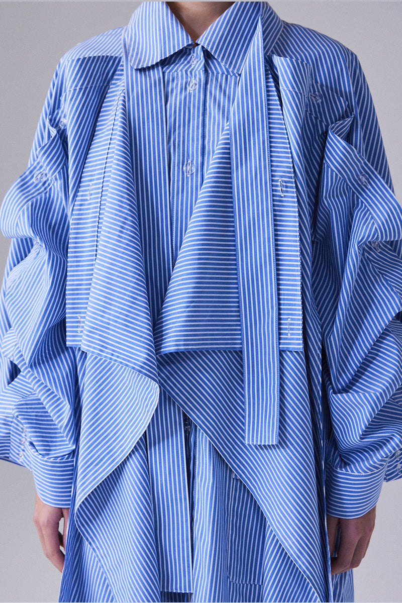 Shirt dress striped blue