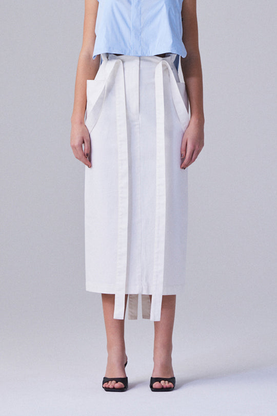 Fishtail 2way skirt White