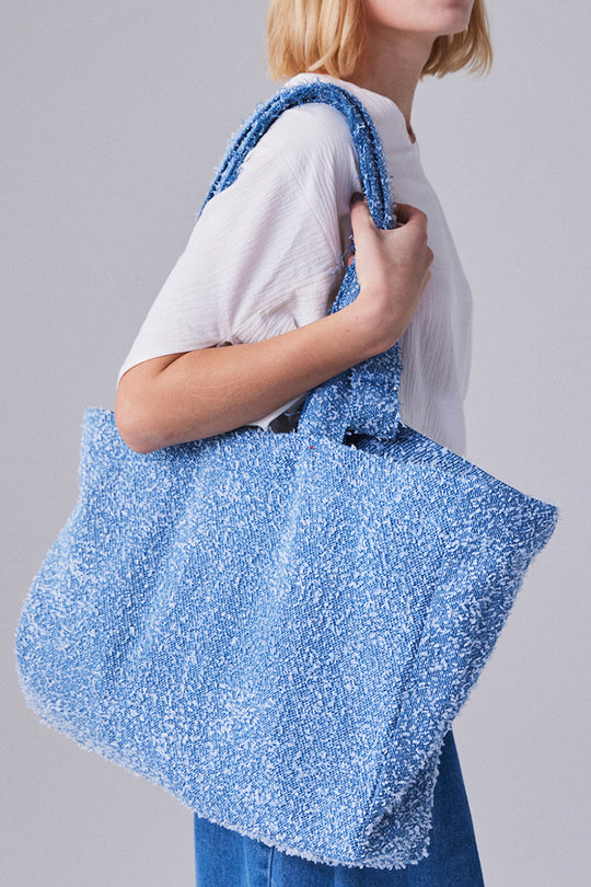 Glitter denim tote bag