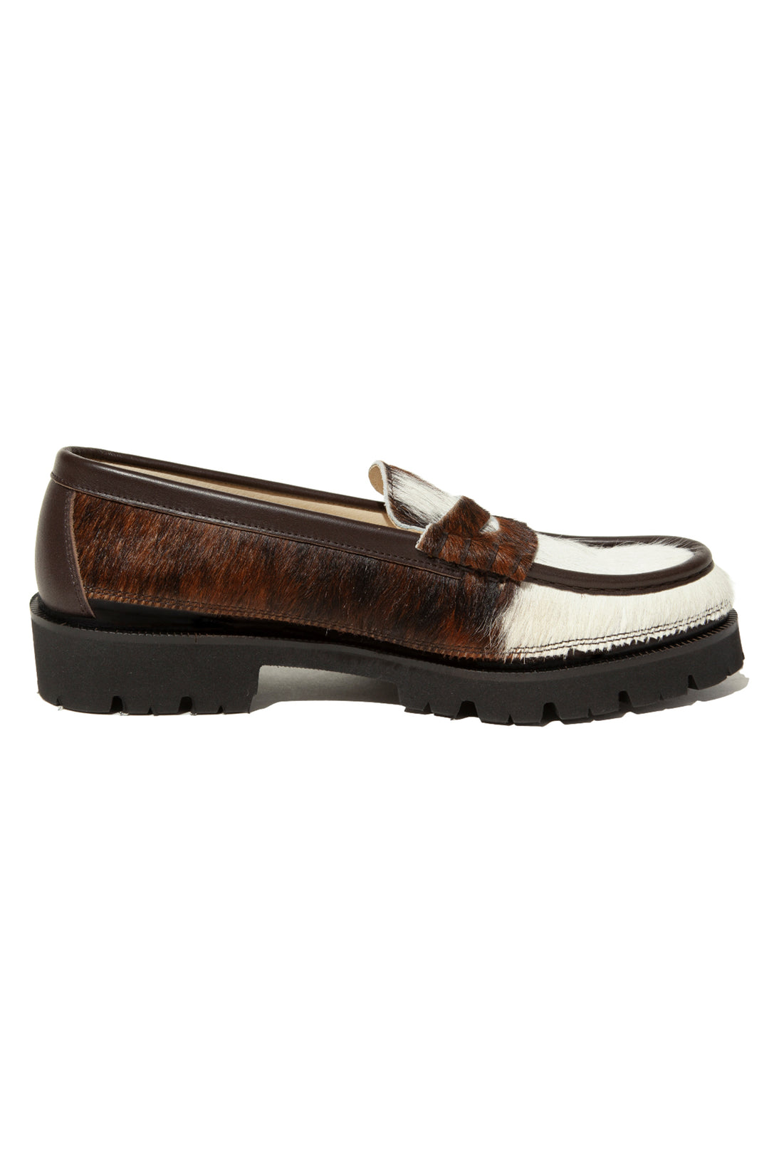 WOMEN ”SKOOL" Type.4 EXTRALIGHT® Natural Hair Calf Leather Loafers by HARUTA