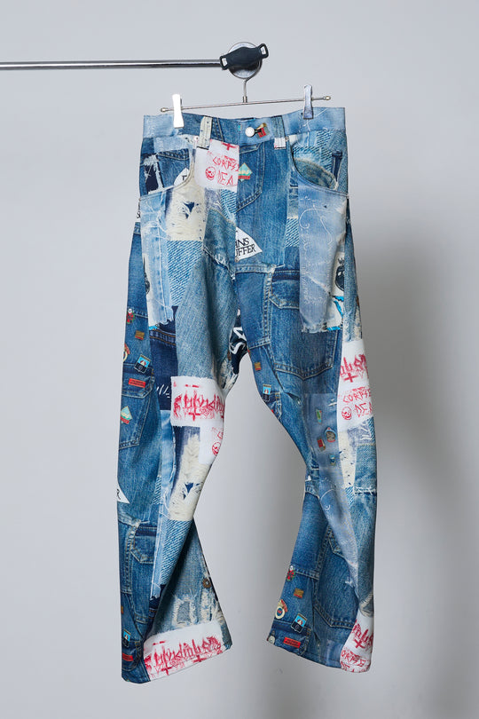 3D CUT TROUSERS TROMPE L'OEIL JUV BLUE