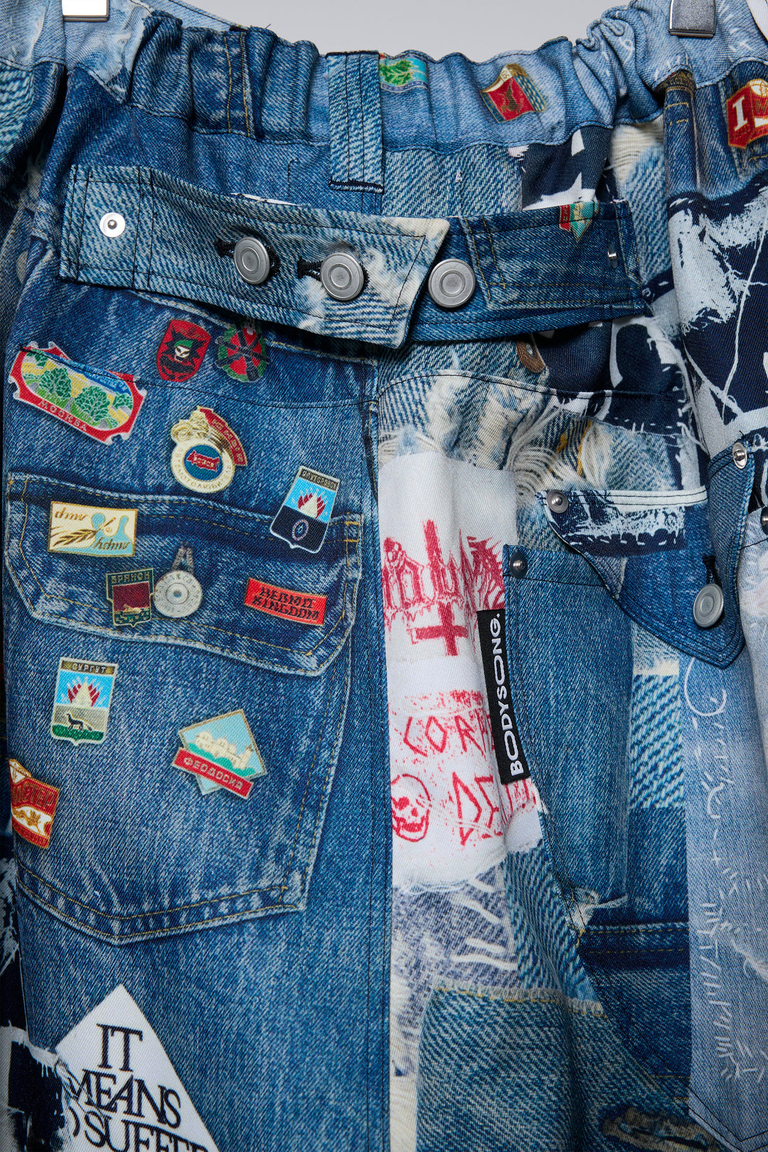 3D CUT TROUSERS TROMPE L'OEIL JUV BLUE