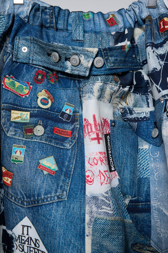 3D CUT TROUSERS TROMPE L'OEIL JUV BLUE