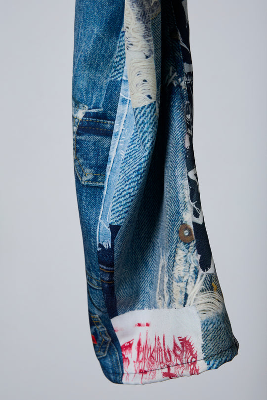 3D CUT TROUSERS TROMPE L'OEIL JUV BLUE