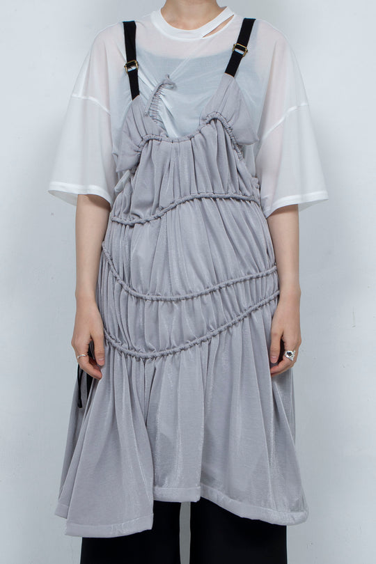String Gathered Onepiece Gray