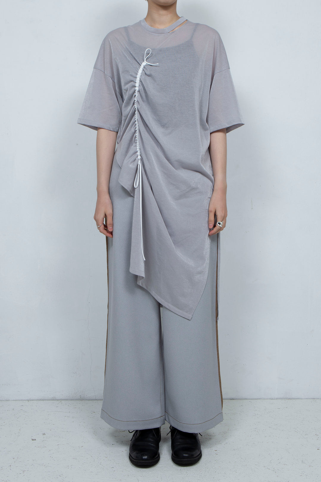 PEIEN Gathered Onepiece Gray