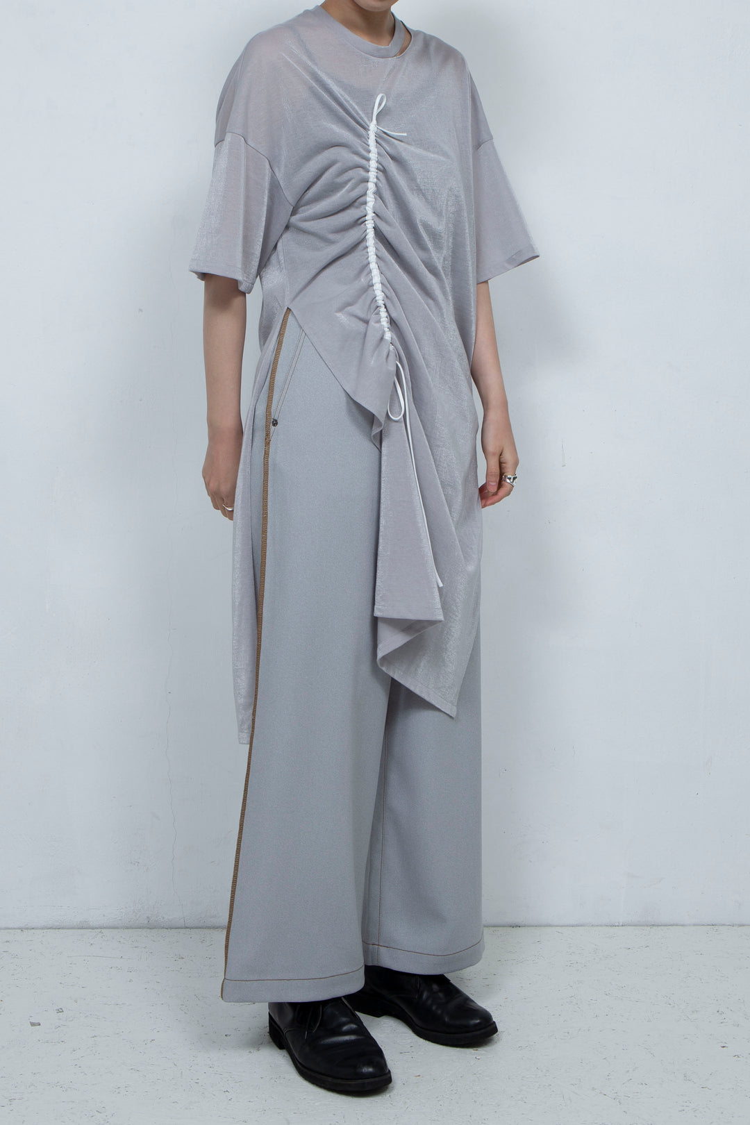 PEIEN Gathered Onepiece Gray