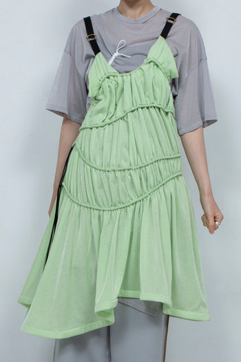 String Gathered Onepiece Lime Green