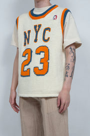 Hand Knit Basketball Shirt OFF WHITE