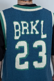 Hand Knit Basketball Shirt NAVY