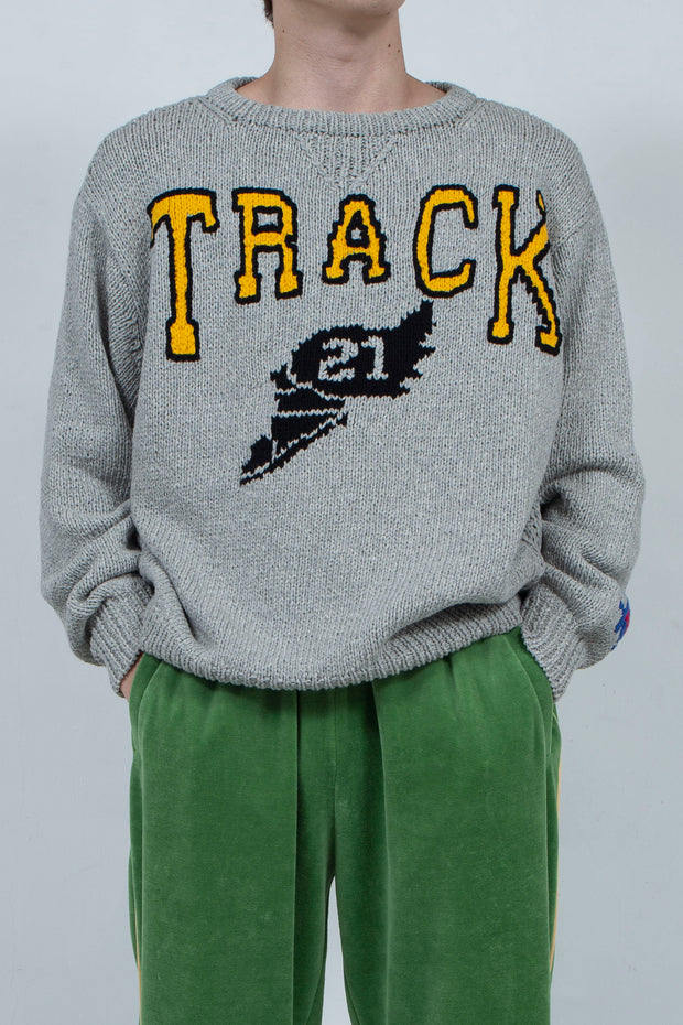 レッド系 RICE NINE TEN Hand Knit College Sweater