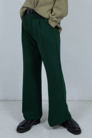 Crepe Georgette Bootcut Trousers IVY GREEN