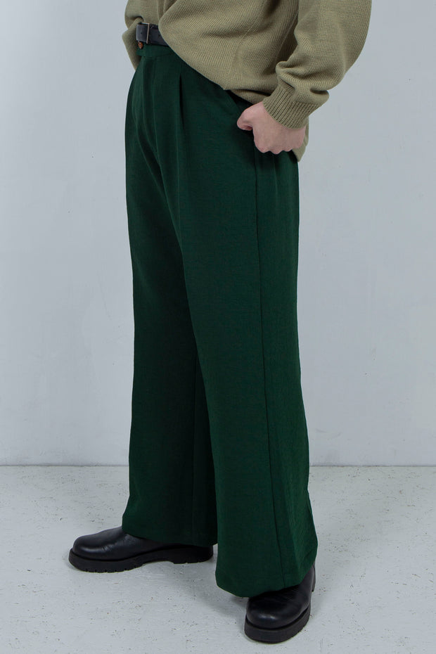Crepe Georgette Bootcut Trousers IVY GREEN / RICE NINE TEN (ライス ...