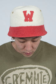 Hand Knit Rogo Bucket Hat RED