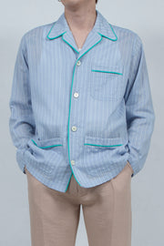 Leno Weave Pajama Shirt LIGHT BLUE