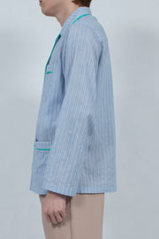Leno Weave Pajama Shirt LIGHT BLUE