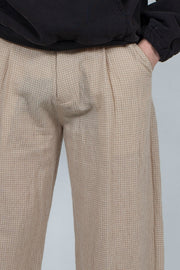 Graph Check Trousers BEIGE
