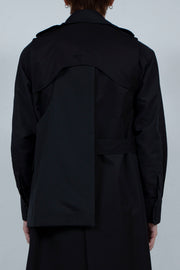 Assemble trench coat vest BLACK