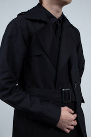 Assemble trench coat vest BLACK