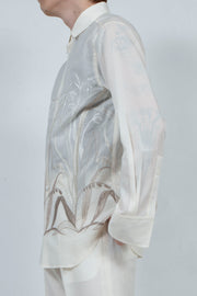 Embroidery linen shirt IVORY
