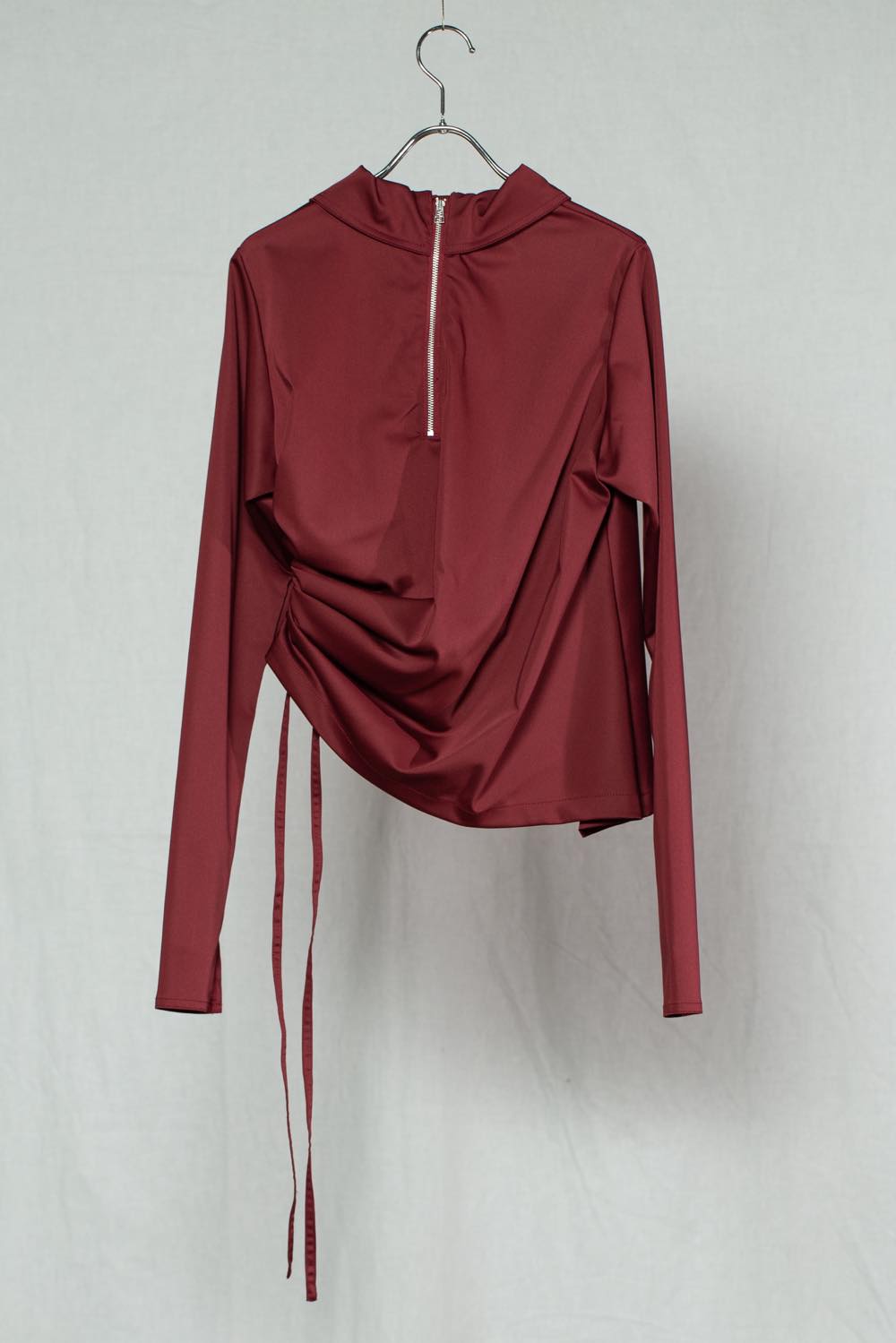 fumiku Satin Stretch Tops red