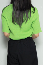 ラメボーダーTEE LIME GREEN