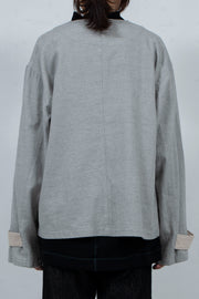 Collarless jacket