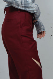 Cut-out straight trouser