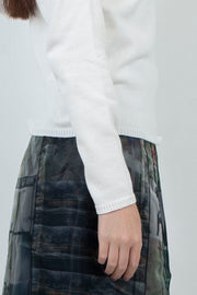 OBAKE FACE knit tops ~White~