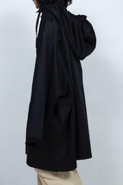 2way giant hooded shirt one piece Black