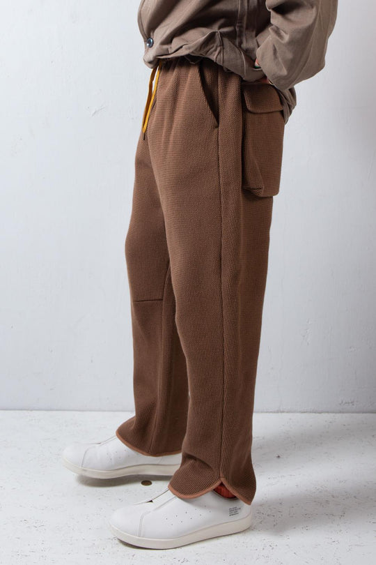 Wool Raschel Slit Easy Pants