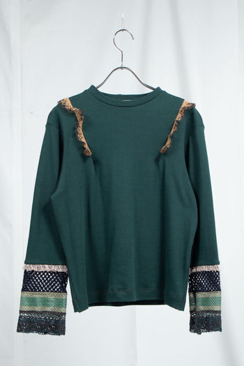 Green lace cut and sew