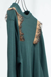 Green lace cut and sew